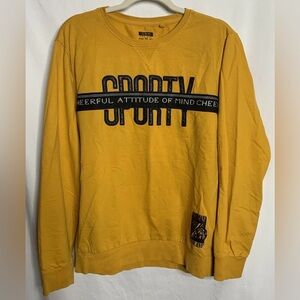3/$10 Xios EST. 1991 Vintage Yellow Sweatshirt Sporty Pullover Women's Size XL